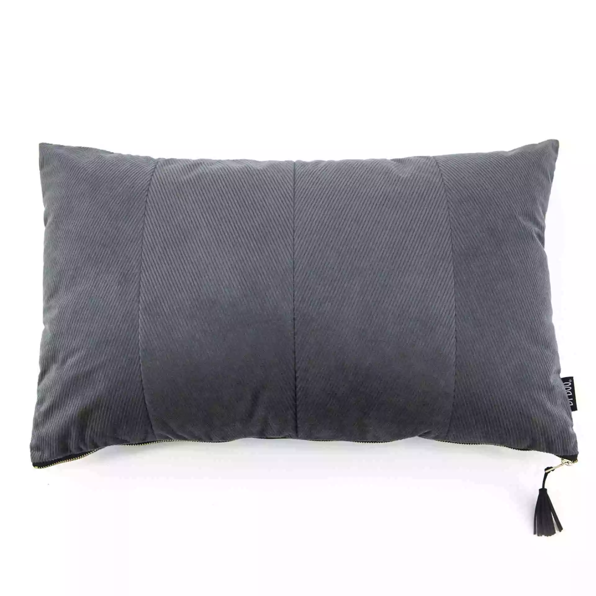 Harmaa Vakosamettityyny Kultaisella Vetoketjulla, 40×60