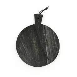 Pyöreä Musta Marmorinen Leikkuulauta